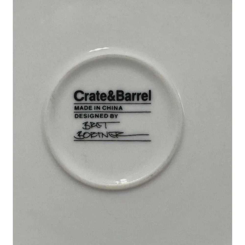 Crate and Barrel White Rim Soup Pasta Bowls by Brett Bortner (Set of 2)